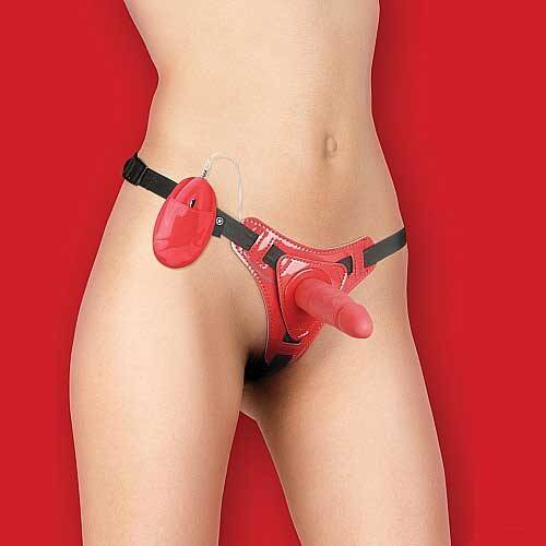 OUCH! VIBRATING STRAP-ON RED