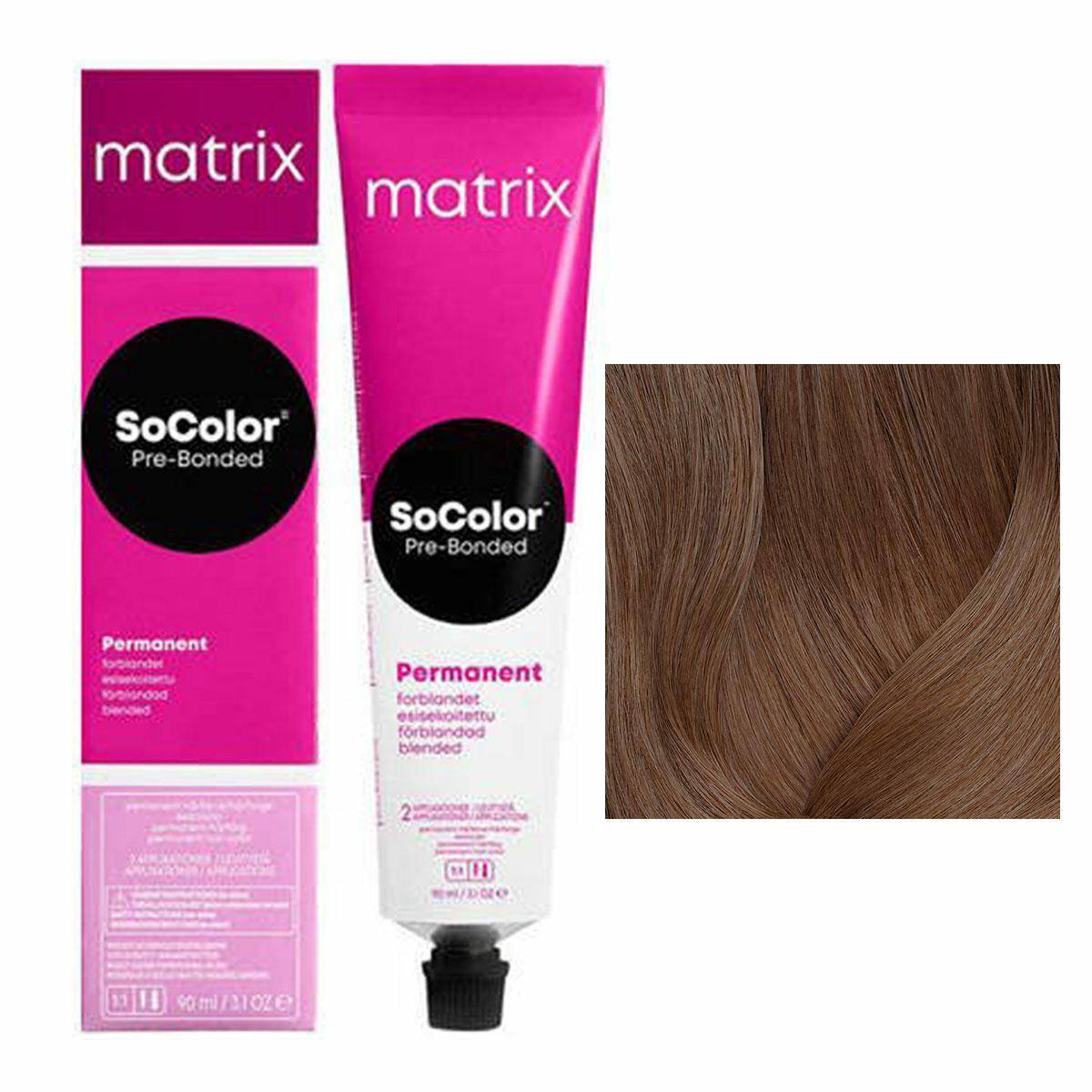 Matrix SoColor Pre-Bonded Farba do włosów - 6AM Ciemny blond popiel mokka, trwała koloryzacja 90ml