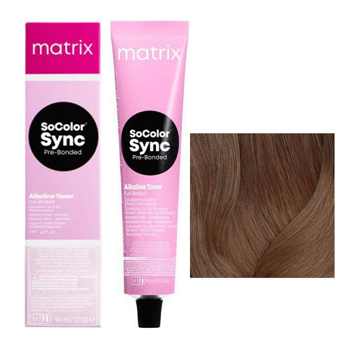 Matrix SoColor Sync Pre-Bonded Farba do włosów - 5N Jasny brąz naturalny, półtrwała koloryzacja ton w ton 90ml