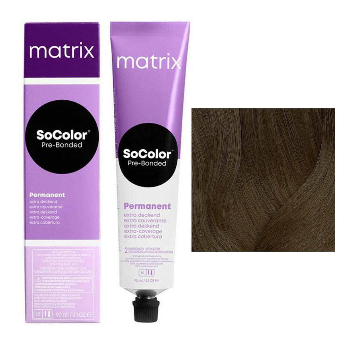 Matrix SoColor Pre-Bonded Extra Coverage 504N - Brąz naturalny, trwała koloryzacja 90ml