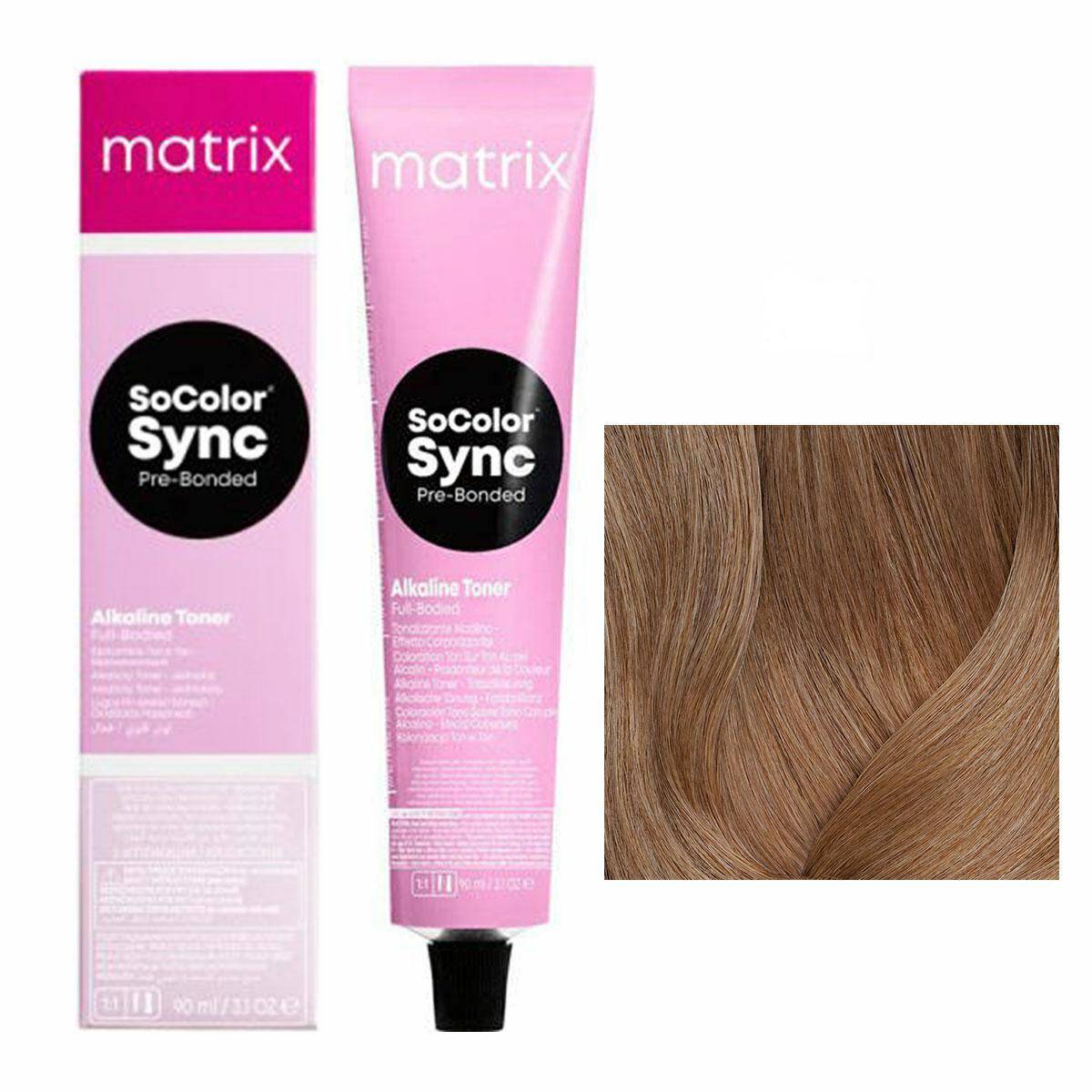 Matrix SoColor Sync Pre-Bonded Farba do włosów - 8N Jasny blond naturalny, półtrwała koloryzacja ton w ton 90ml