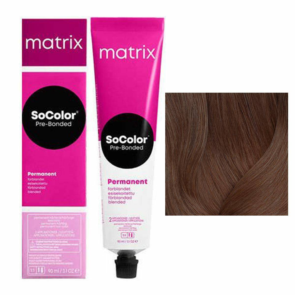 Matrix SoColor Pre-Bonded Farba do włosów - 4MA Średni brąz mokka popielaty, trwała koloryzacja 90ml