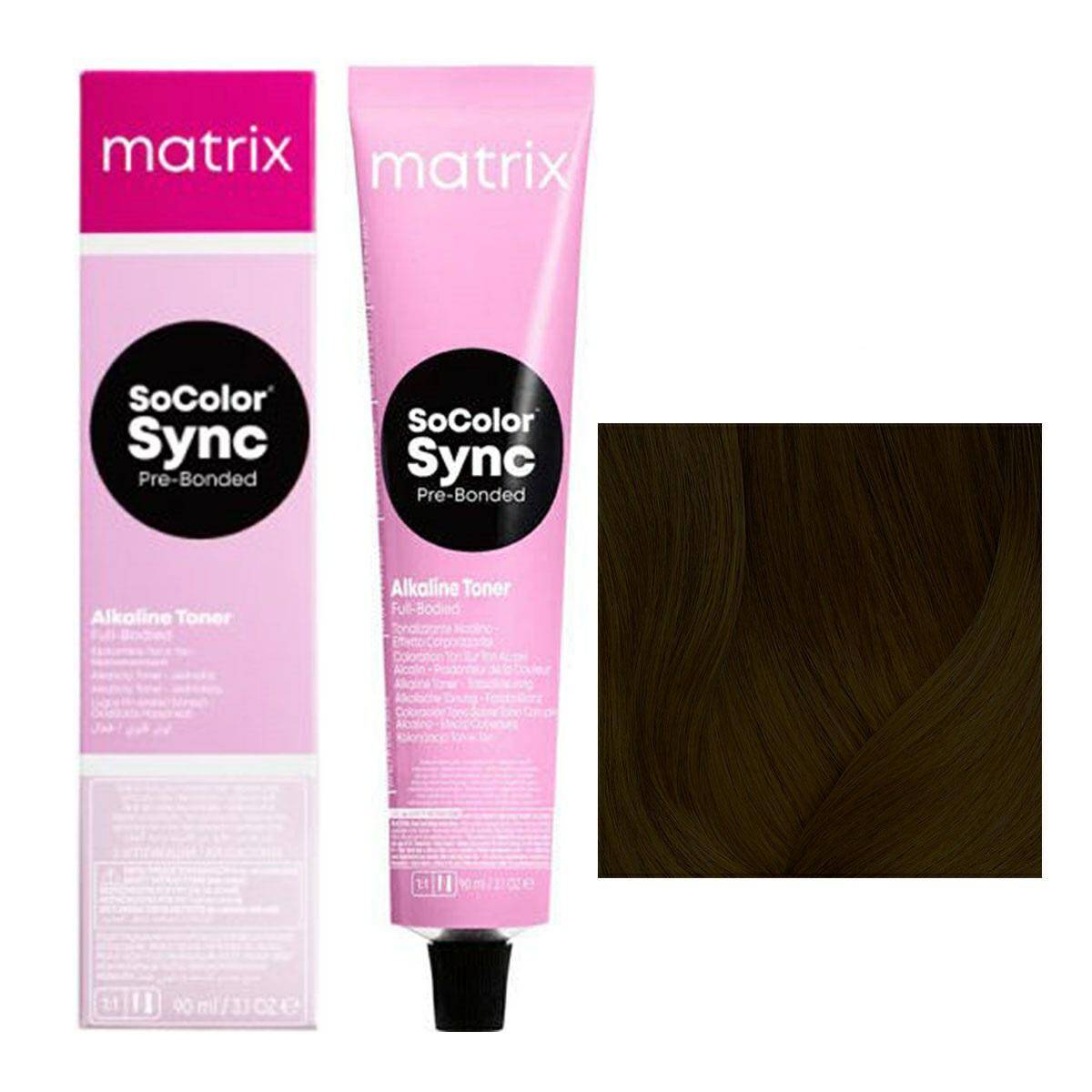 Matrix SoColor Sync Pre-Bonded Farba do włosów - 1A Czarny popielaty, półtrwała koloryzacja ton w ton 90ml