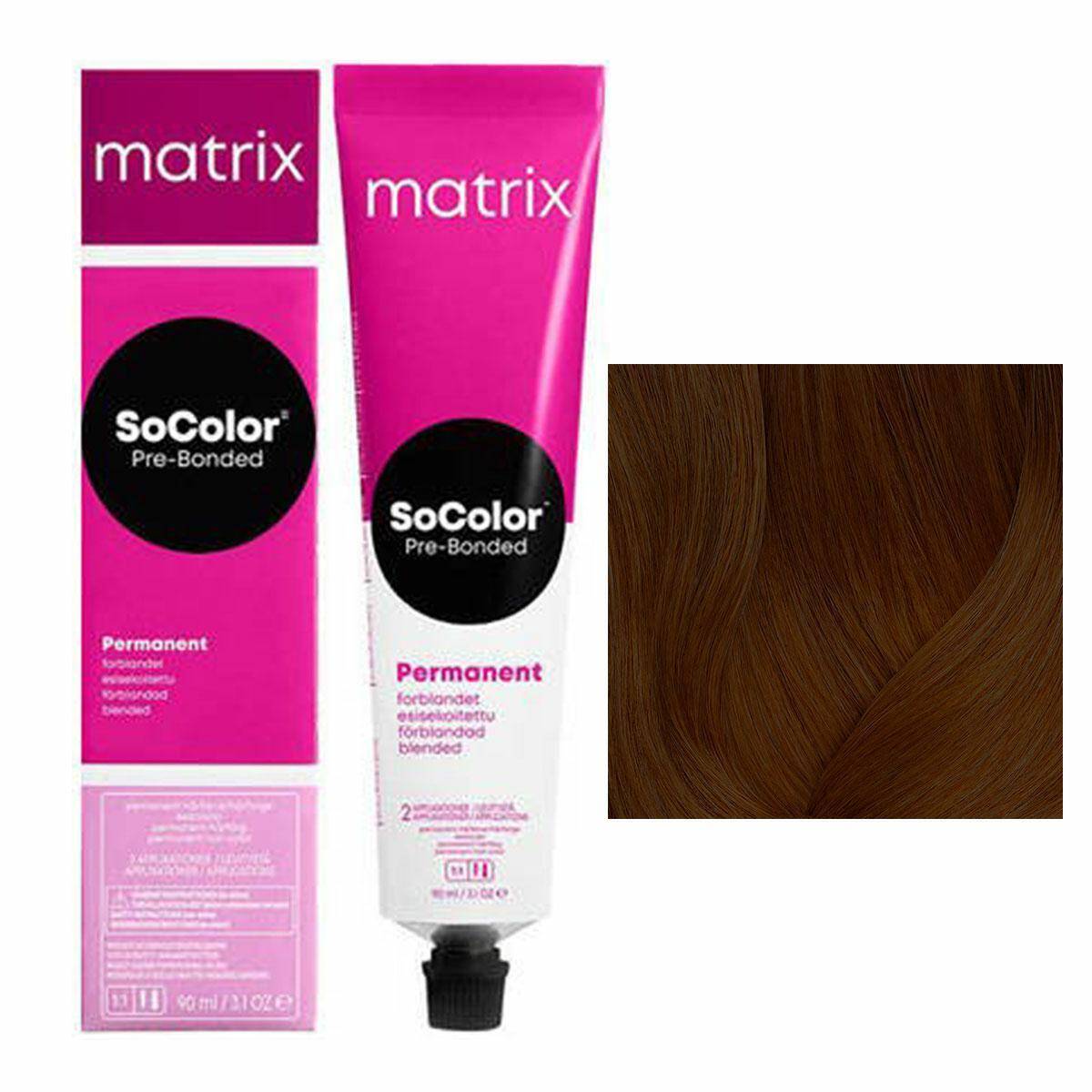 Matrix SoColor Pre-Bonded Farba do włosów - 5NW Jasny brąz neutralny ciepły, trwała koloryzacja 90ml