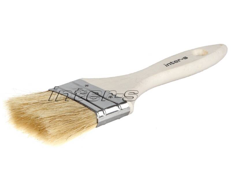 Paint brush, natural bristle, wooden handle 50 mm