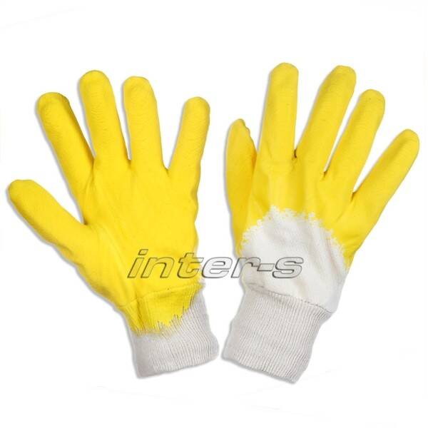 „GRIP” gloves, linen, rubber coated