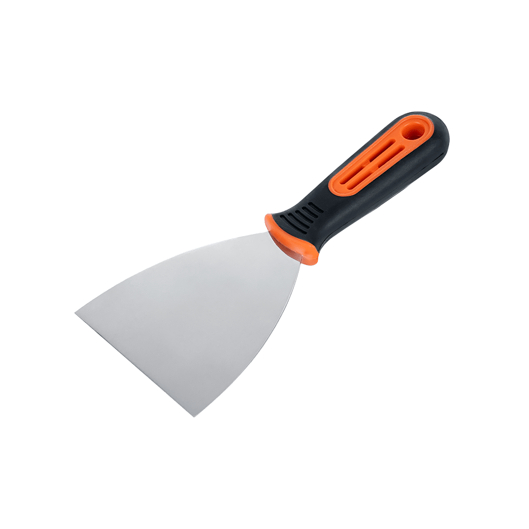Putty knife, stainless steel,soft grip handle 100 mm