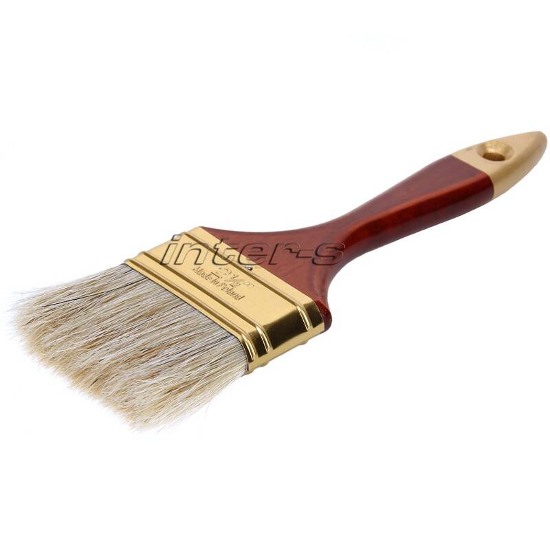 Paint brush, natural bristle, wooden, varnished handle 1