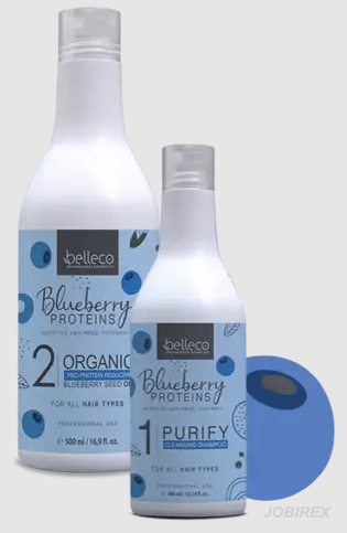 Belleco Zestaw Blueberry Protein 500ml + Szampon Oczyszczający 300ml