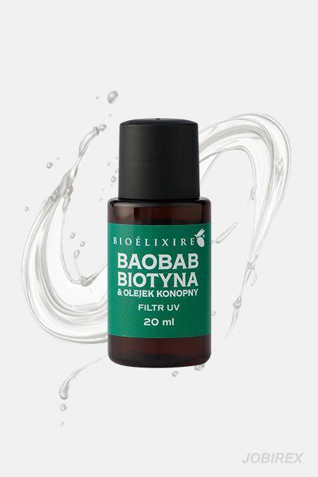 Bioelixire Serum Silikonowe baobab, biotyna & olejek konopny + Filtr UV 20ml