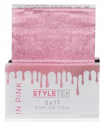 Styletek Folia Ryflowana Do Koloryzacji Pink/Różowa 500 szt.