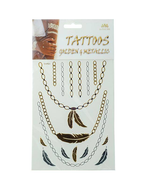 Tatuaż  Golden Metallic na ciało blister mix -wzory wybierane losowo