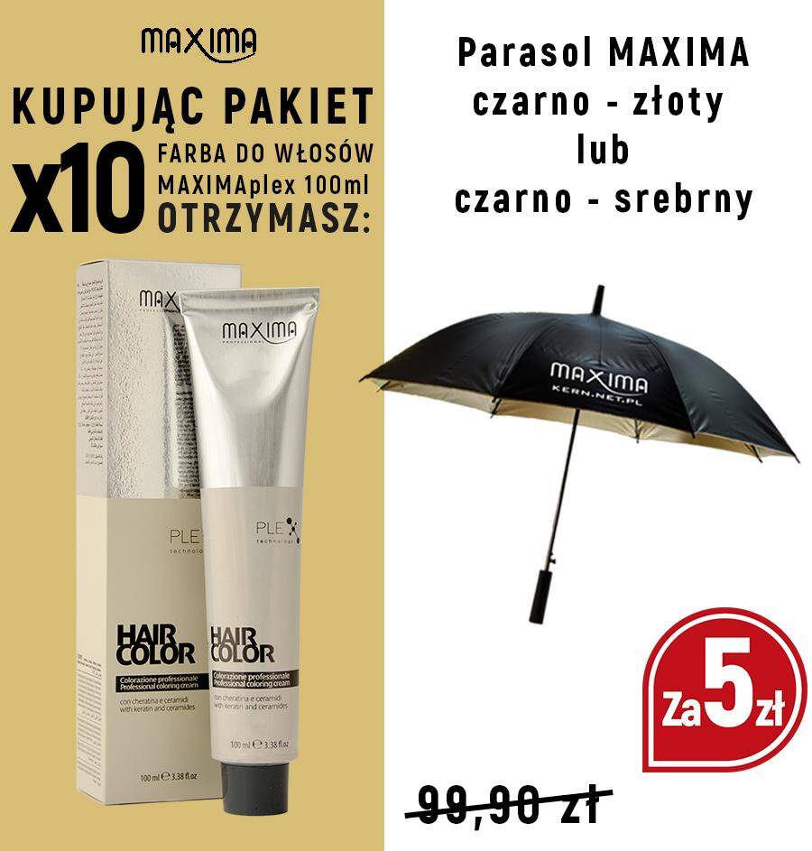 Farba MAXIMA Plex x 10 + parasol MAXIMA ( srebrny lub złoty ) za 5zł