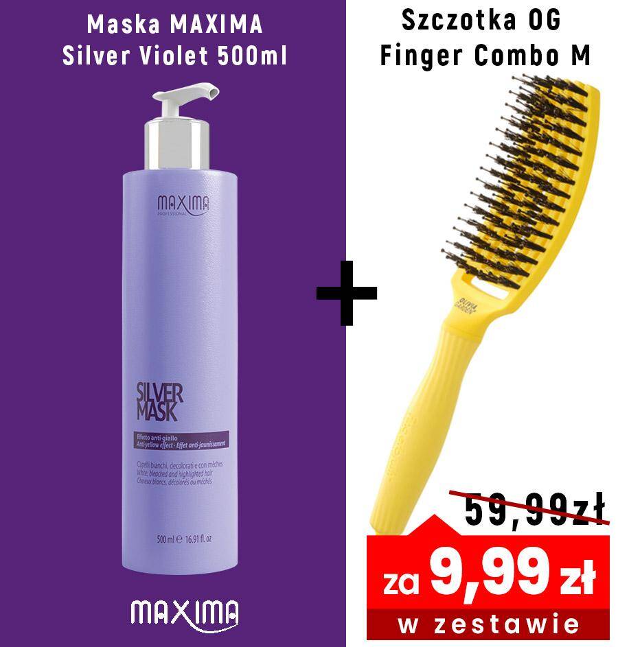 Maska MAXIMA Silver Violet 500ml + szczotka OG żółta Finger Sweet Lemoniade  za 9,99zł zestaw Olivia Garden