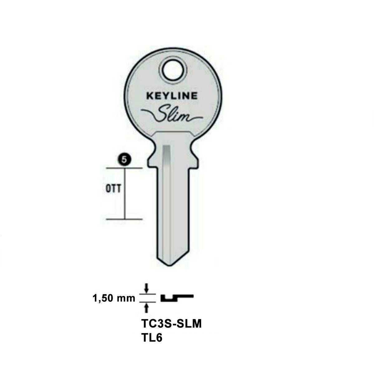 Notched key - Keyline TC3S 
