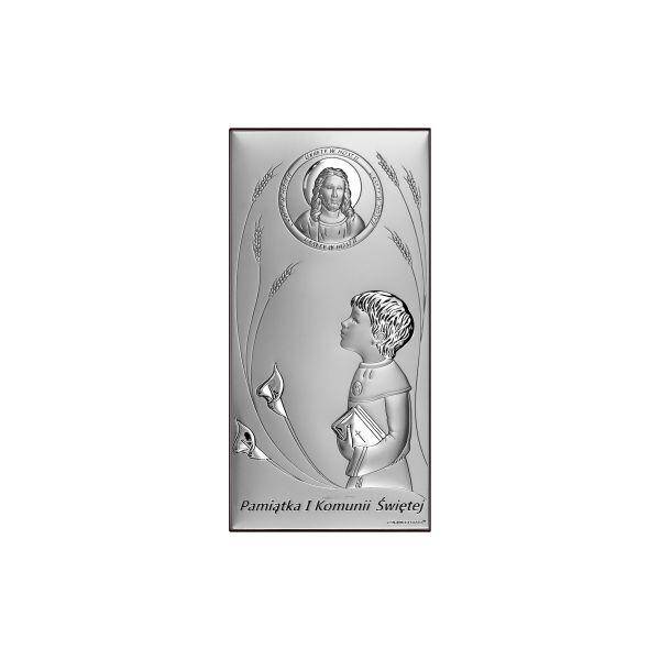 Obrazek srebrny, Pamiątka Pierwszej Komunii Świętej - Chłopiec