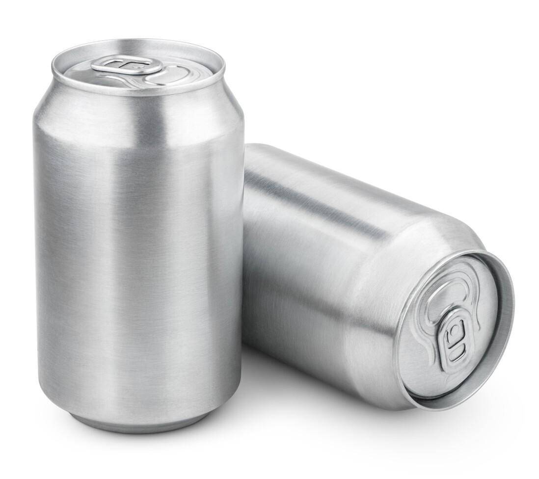 Aluminum can for canning beer 330 ml, silver