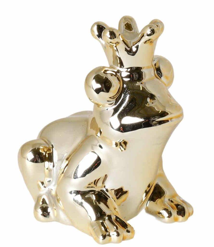 Żaba ceramiczna złota z koroną