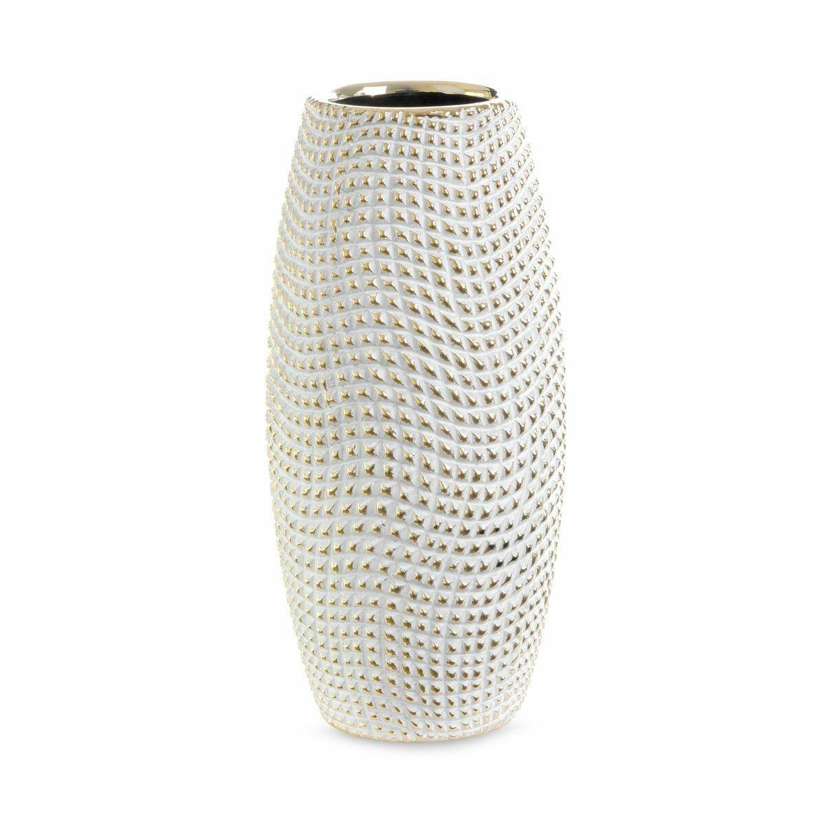 VERDA wazon ceramiczny złoto-biały 25cm