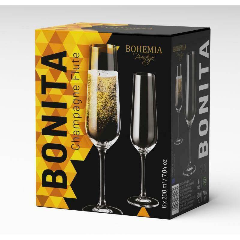 BONITA Kieliszki do szampana 200ml 6szt