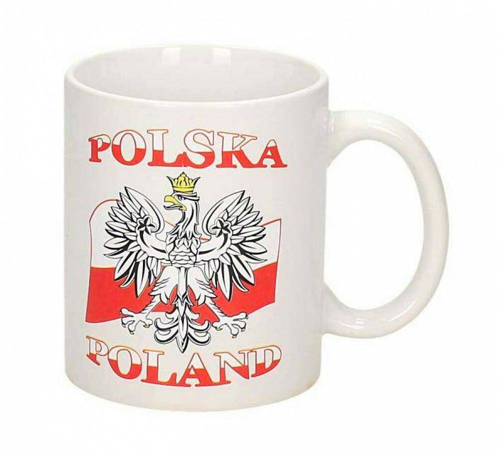 Kubek Polska Poland biały Flaga Godło