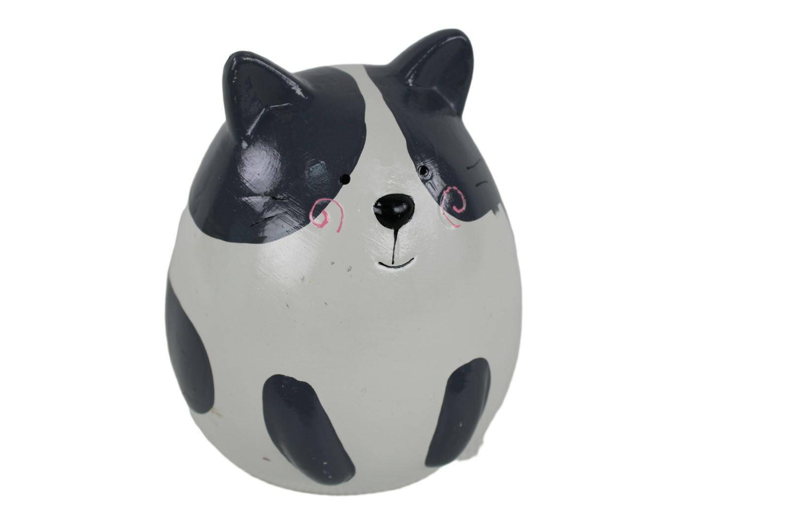 Skarbonka ceramiczna kot czarne łatki