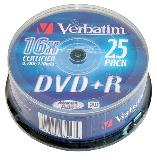 Dysk DVD+R VERBATIM 4,7GB (25) cake
