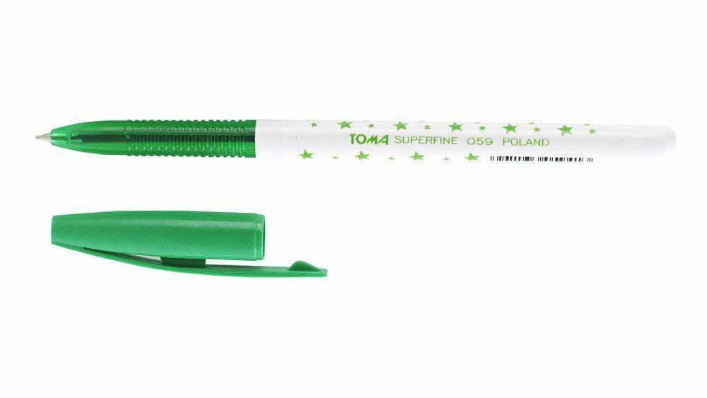 Długopis Toma TO-059 zielony w gwiazdki