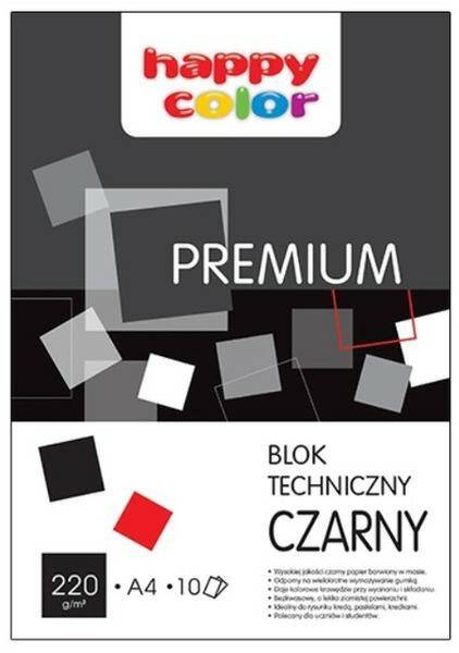 Blok techniczny A4 czarny Happy Color
