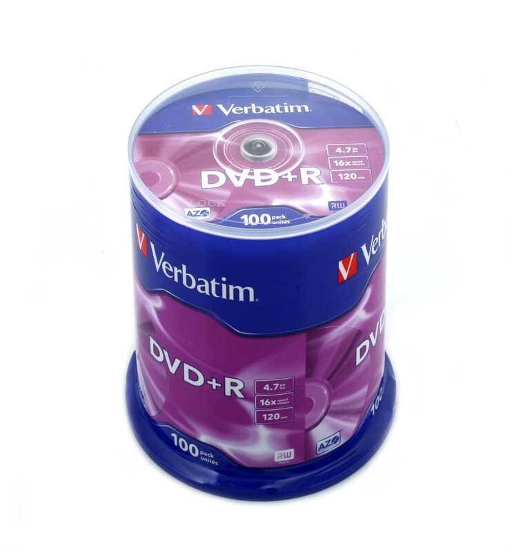 Dysk DVD+R VERBATIM 4,7GB (100) cake