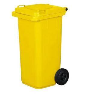 Pojemnik na odpady 120l z pokrywą żółty