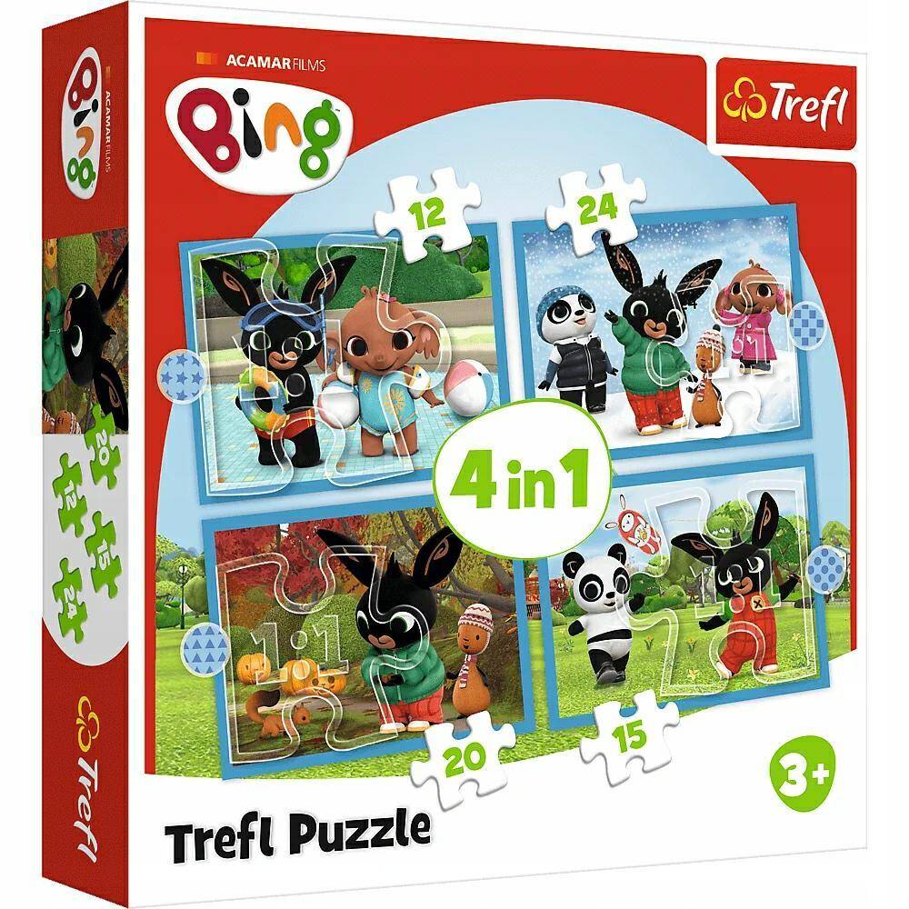 TREFL puzzle 4w1 wesoły Bing 34631
