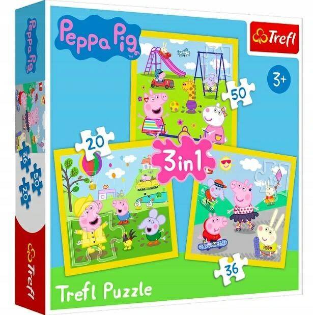 TREFL puzzle 3w1 wesoły dzień Peppy