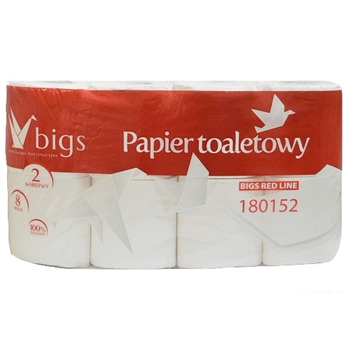 BIGS Red Line Papier Toaletowy 2 Warstwowy 100% Celuloza 8 Rolek
