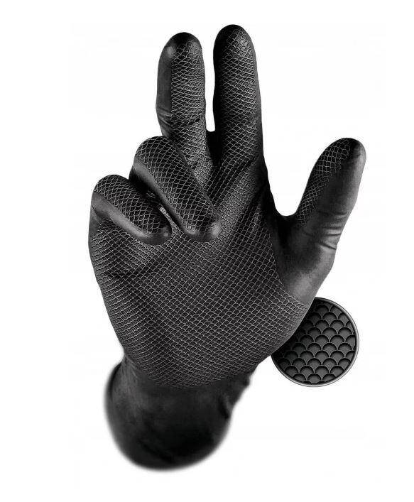 Rękawiczki Nitrylowe Czarne roz XL 50szt