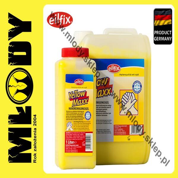 EILFIX Yellow Maxx Gel 2,5l Pasta w Żelu do Mycia Mocno Zabrudzonych Rąk o Cytrynowym Zapachu