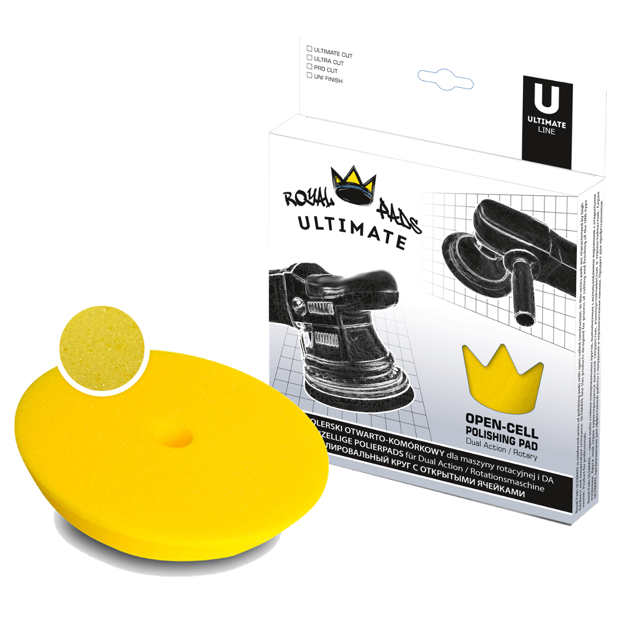 ROYAL PADS Ultimate Ultra Cut 130mm Żółta Otwarto Komórkowa Pianka 2 Stopień Cięcia