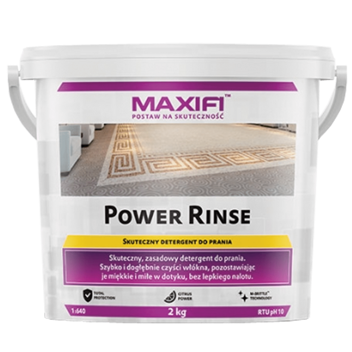 MAXIFI Power Rinse 2kg Detergent do Prania Dywanów Wykładzin i Tapicerek