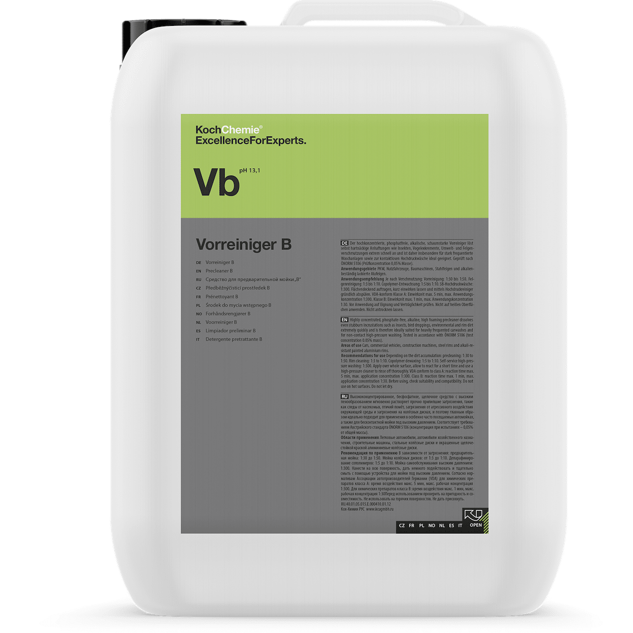 KOCH CHEMIE VB Vorreiniger B 11kg Preparat do Mycia Wstępnego pH 13,1