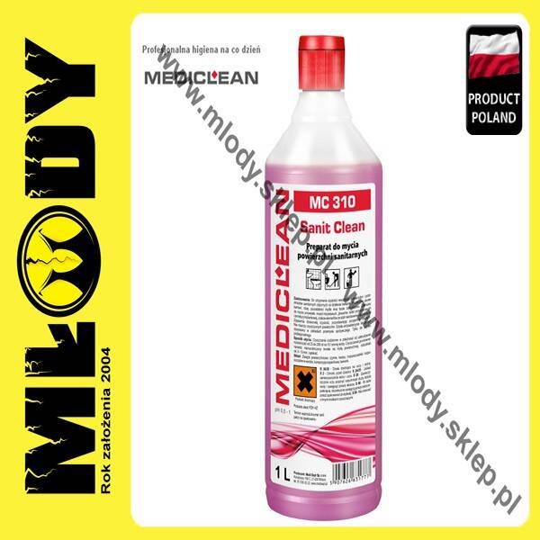 MEDICLEAN MC 310 Sanit Clean 1l Preparat do Mycia Powierzchni Sanitarnych Zapach Czarnych Winogron