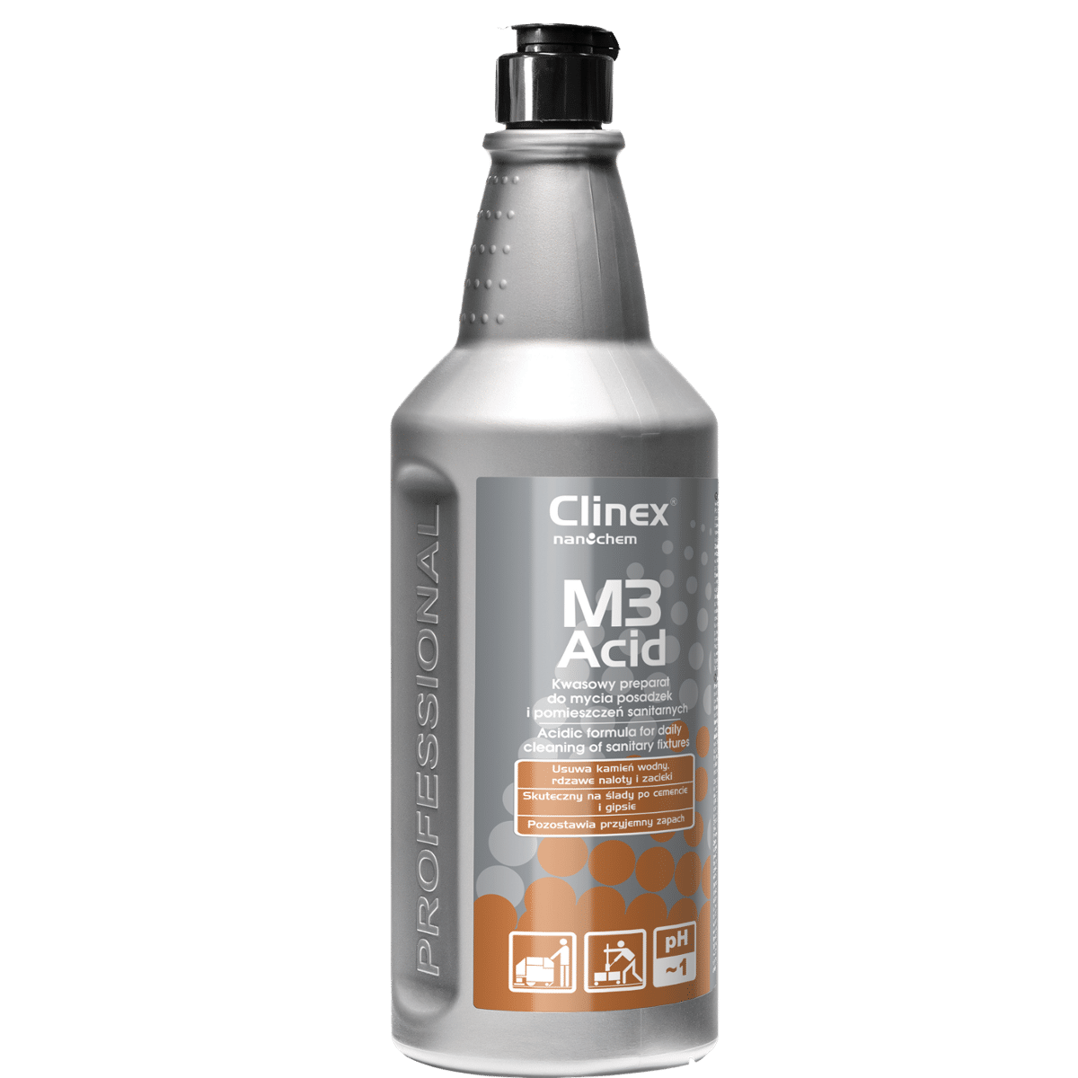 CLINEX M3 Acid 1l Skoncentrowany Kwasowy Preparat do Mycia Posadzek i Pomieszczeń Sanitarnych