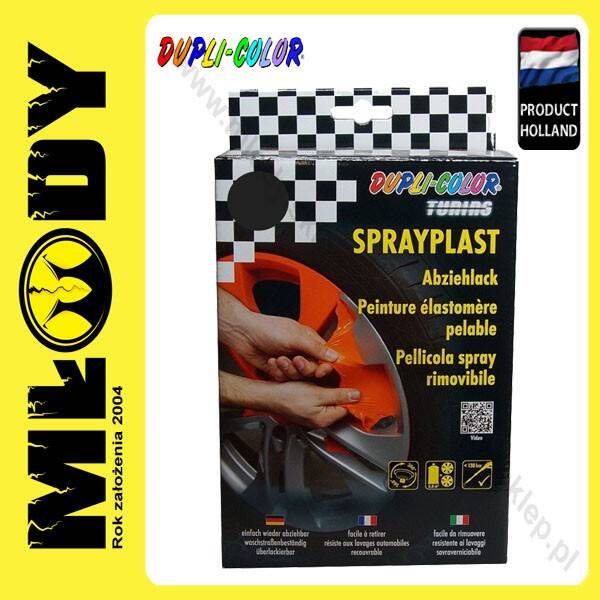MOTIP DUPLI COLOR Farba Sprayplast Set Czarny Mat 2x400Ml
