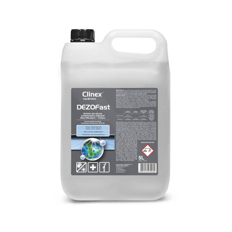 CLINEX Dezofast 5l Płyn Dezynfekująco Myjący - Bakteriobójczy i Wirusobójczy