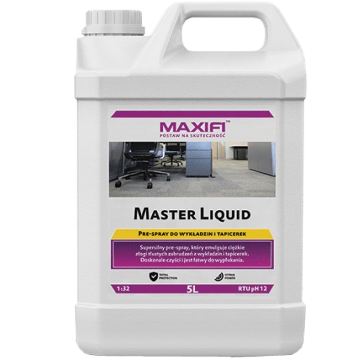 MAXIFI Master Liquid 5l Pre Spray do Usuwania Trudnych Tłustych Zabrudzeń z Wykładzin i Tapicerek