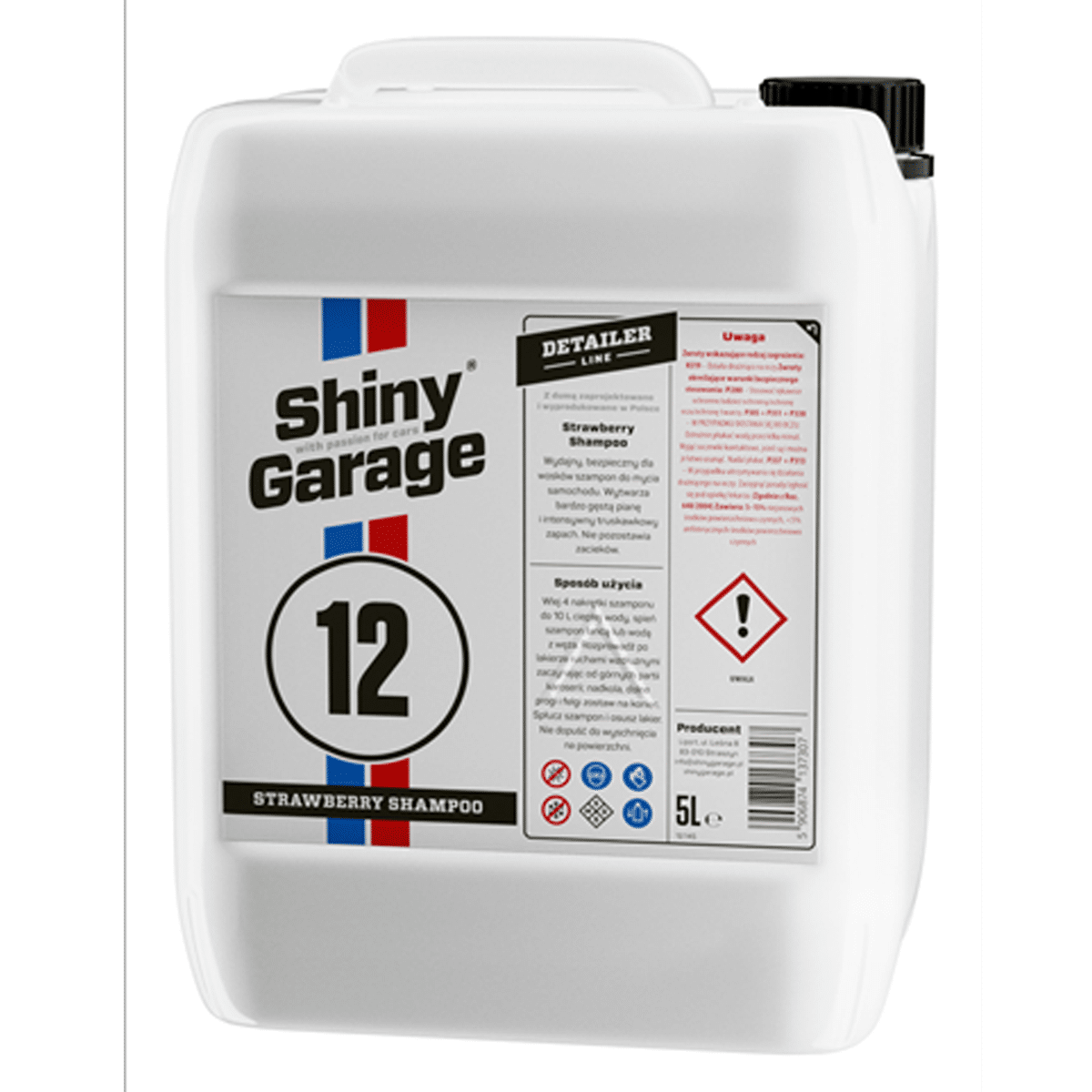 SHINY GARAGE Strawberry Car Shampoo 5l Szampon Samochodowy Bezpieczny dla Wosku