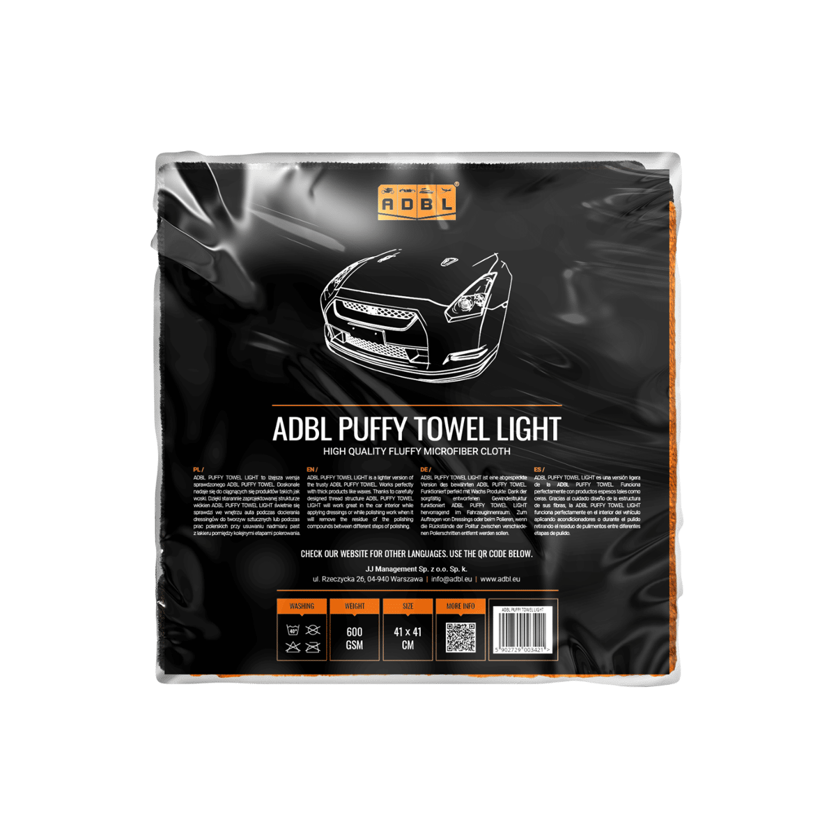 ADBL Puffy Towel Light 41x41 600gsm Ręcznik z Mikrofibry