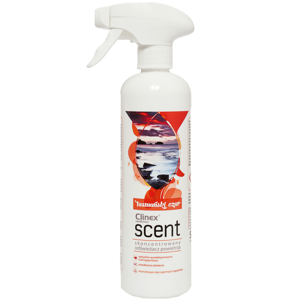 CLINEX Scent Tasmański Czar 500ml Skoncentrowany Odświeżacz Powietrza o Unikalnej Nucie Zapachowej