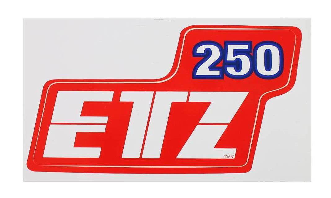 Naklejka MZ ETZ 250- czerwono- niebieska