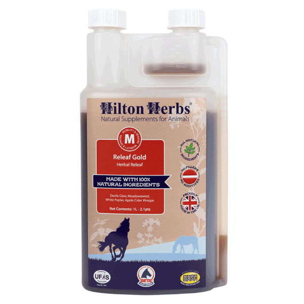 Hilton Herbs Releaf Gold 1l - suplement dla koni wspierający mobilność działający przeciwbólowo, przecizapalnie