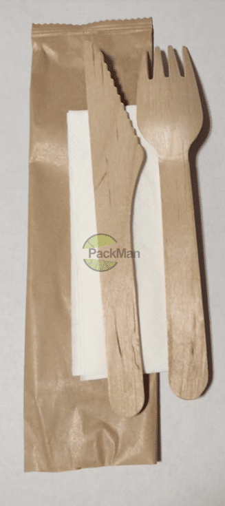 Konfekcja drewniana Serwetka bio + łyżka